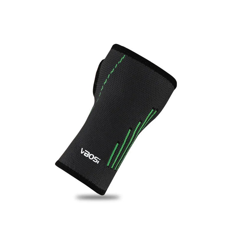 Adult wrist guard wristband for tennis, cycling, basketball and badminton, single pack in black, green or orange