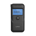 Black portable digital breath alcohol tester on a white background