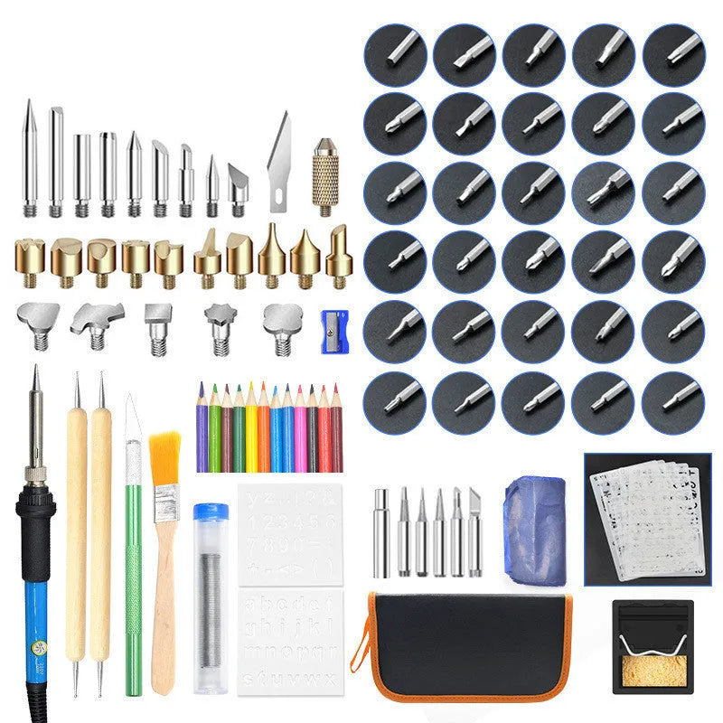Blue soldering iron with orange bag electric soldering iron set constant temperature 60W plastic handle welding tool