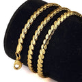 Unisex gold electroplated copper necklace with 55cm snake bone chain and diamond-shaped modelling