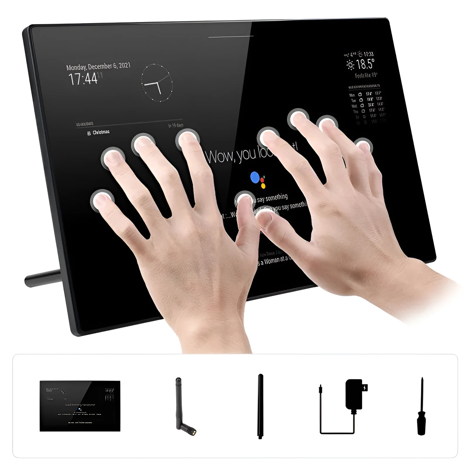 13.3-inch magic mirror touch display screen with integrated Raspberry Pi CM4 main control board.