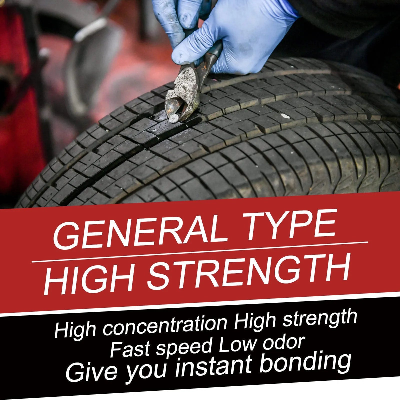 30ml car tyre repair glue tube with hydroxyethyl fibre and acrylic resin formula for sealing tyre cracks