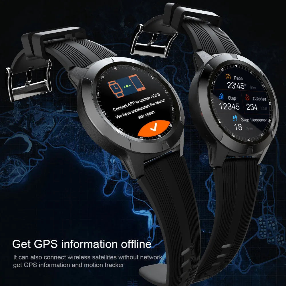 Black men's smart watch showing 1.3 inch screen with fitness tracking and Bluetooth call functions