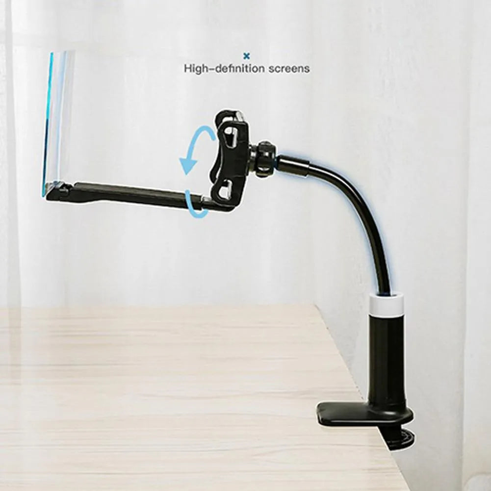 Black mobile phone screen amplifier with adjustable bracket showing 12-inch acrylic magnification lens