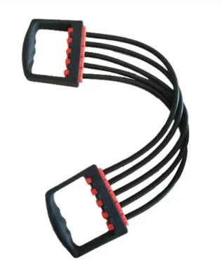 Rubber chest expander for arm muscle training in multiple colour options black blue green red yellow