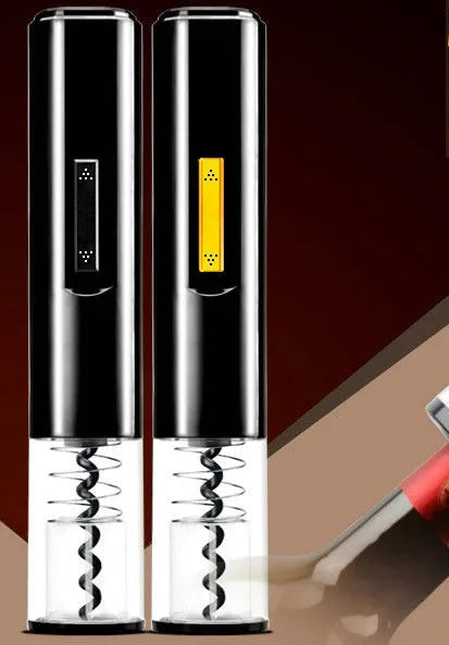 JW electric wine bottle opener JW-05-01 black cordless rechargeable corkscrew on countertop