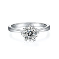 1 carat moissanite wedding ring set in S925 silver with platinum plating, sizes 5 to 9, with gift box