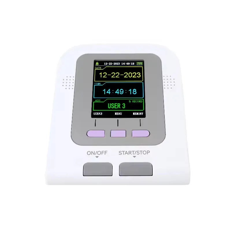 CONTEC08A veterinary digital blood pressure monitor with colour screen and three animal cuff sizes.