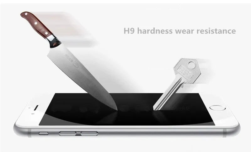 Tempered glass phone screen protector with 9H scratch resistance and 99% light transmittance