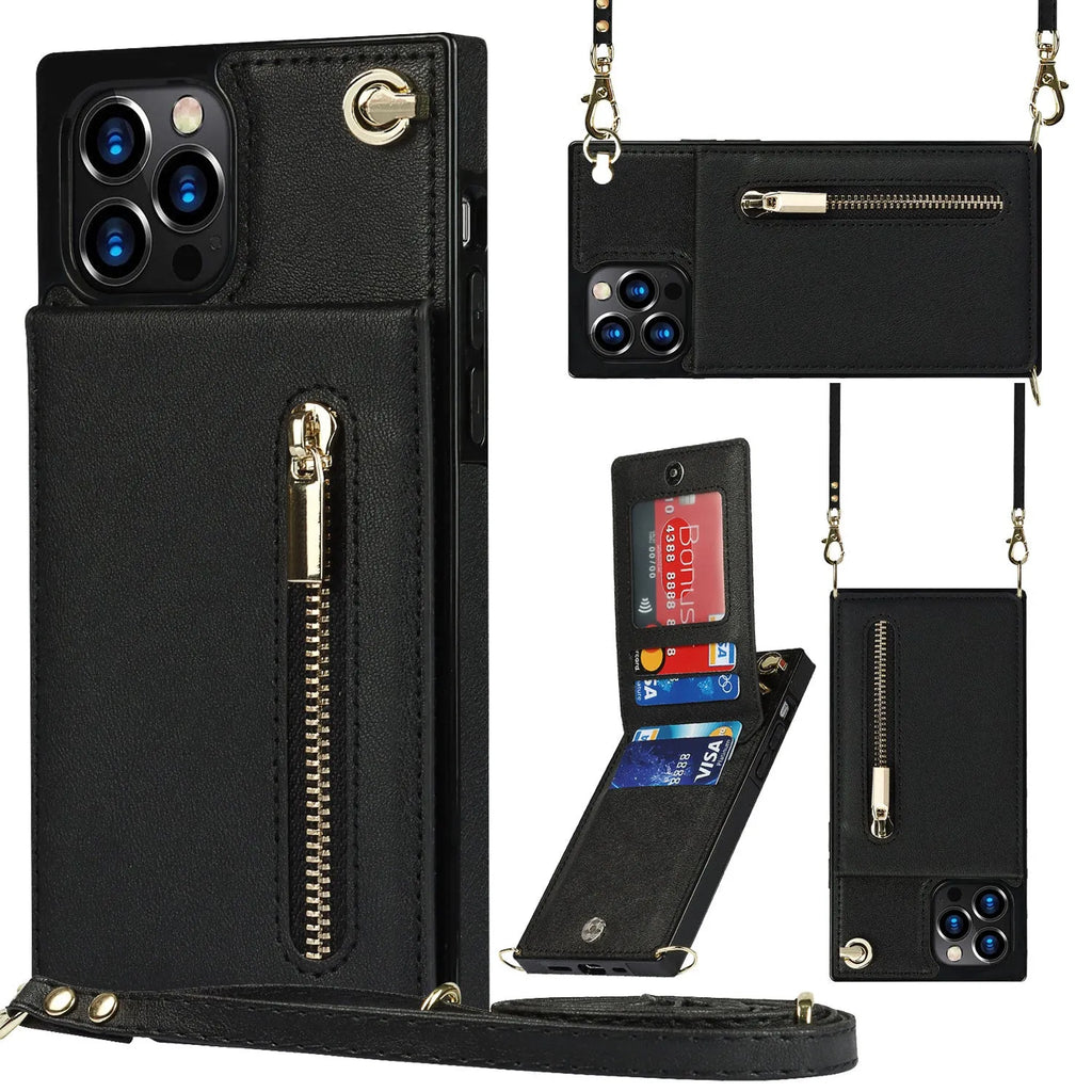 Solid colour leather and TPU mobile phone case shown fitted on a smartphone.