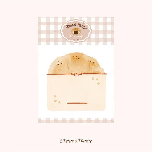 Food Bread handbook note paper set with 30 sheets, 85mm by 120mm back card, in four design options