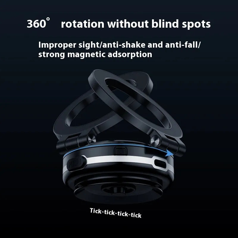 Car phone holder with vacuum adsorption mount and magnetic phone attachment in black, pink, or silver colours