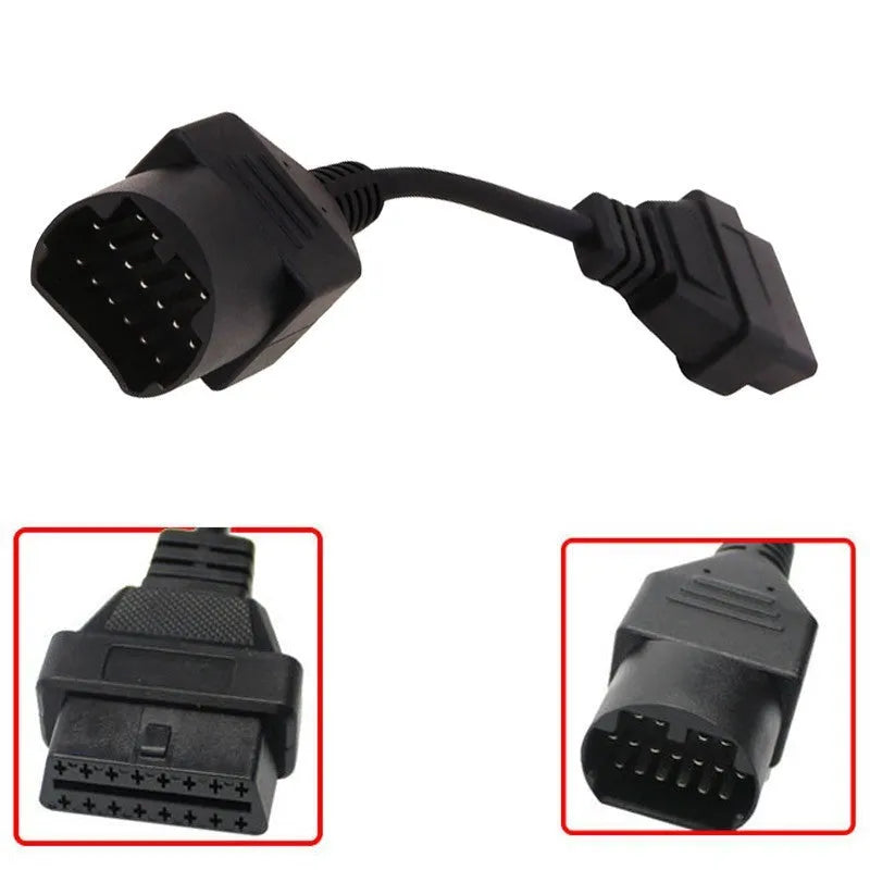 Mazda Toyota 17-pin diagnostic cable with 16-pin OBDII connector, black PVC, 100g.