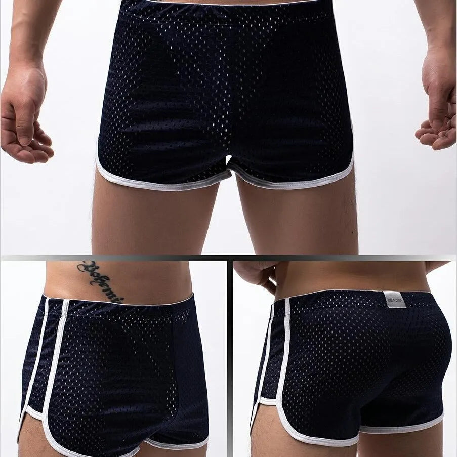 Men's cotton knit boxer shorts in mid-rise fit, shown in multiple colours