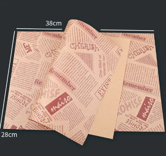 Food grade oil-absorbing paper sheets raw wood pulp coated paper 28x38 cm kraft style microwaveable