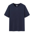 Men's dark grey heavyweight waffle knit short-sleeved T-shirt on a hanger.