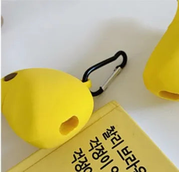 Yellow banana-themed silicone protective case for Apple AirPods Pro wireless headphones