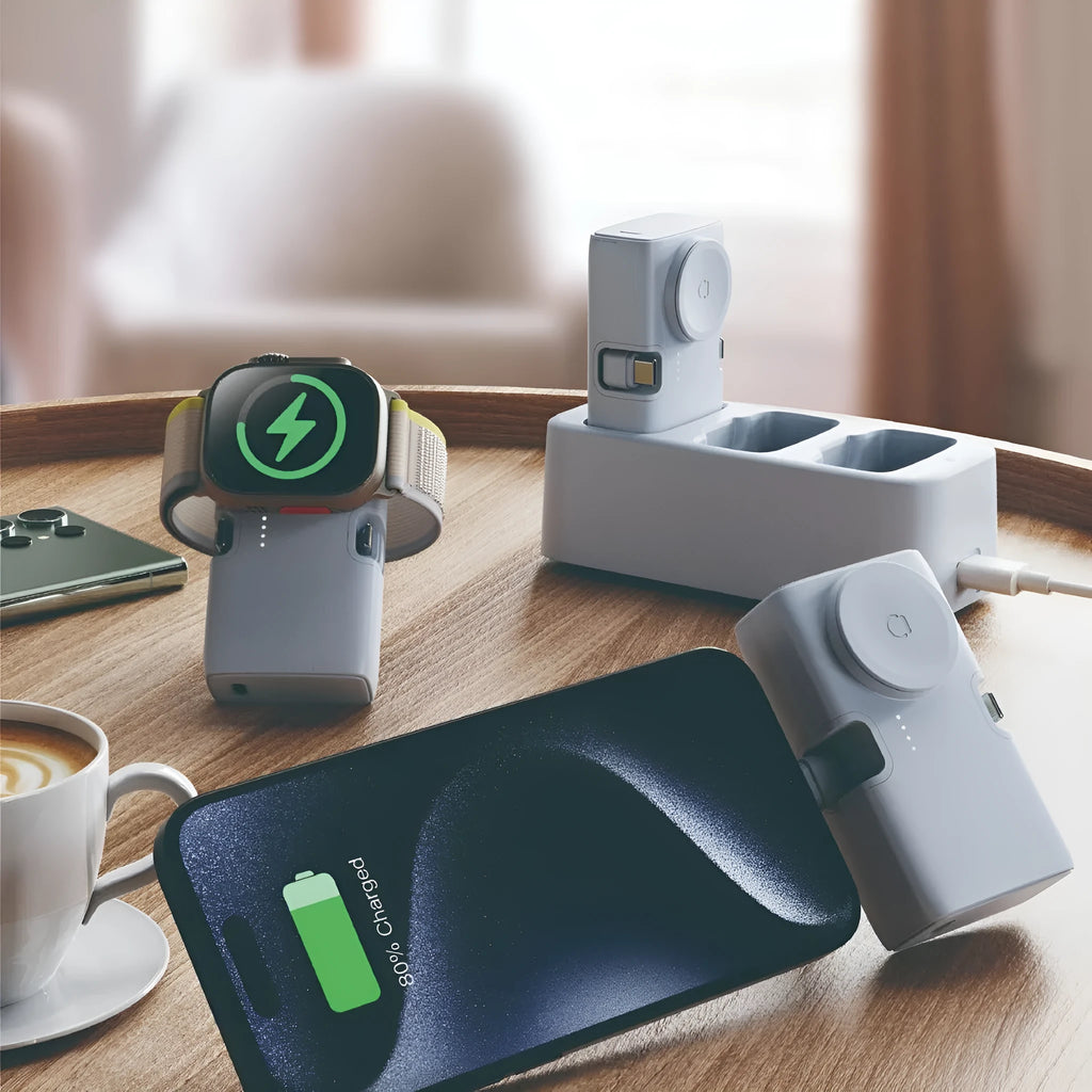 Compact plastic wireless power bank with 5000mAh capacity for portable charging