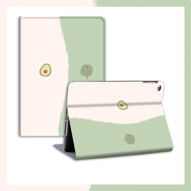 Literary Avocado tablet case for iPad Pro, Air, Mini – book style cover with pen slot