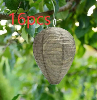 Collapsible beehive paper lantern with internal wire frame, shown in photo print colour at 22cm diameter by 28cm height.
