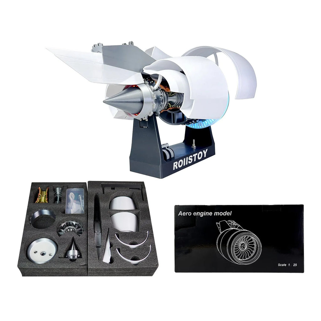 Airbus A380 TR900 Fanjet model 41cm plastic assembly kit with blue light and red tail flame on base
