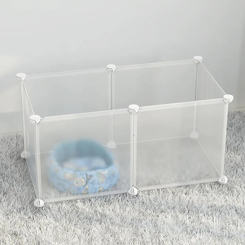 11-piece small dog indoor fence cage with door and modular iron wire panels in white