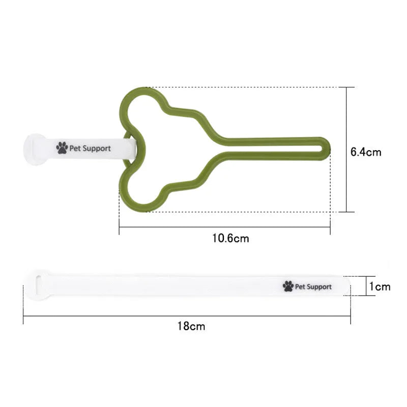 Hands-free dog poop bag holder with clip and adjustable Velcro strap in various colours
