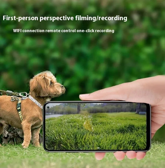 Black WiFi neckband camera recorder showing compact size and wearable design for hands-free video capture.