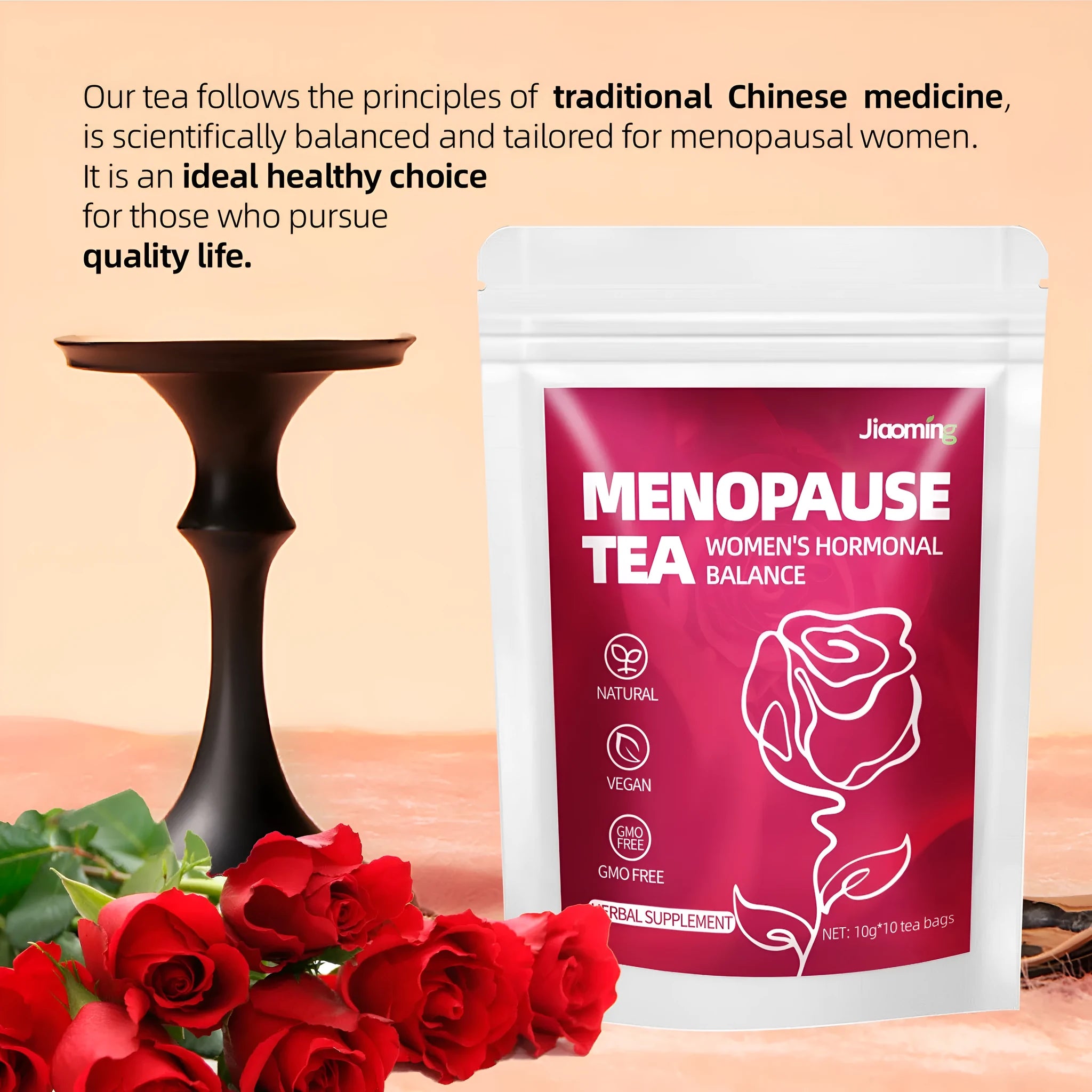 Women's menopausal health preservation flower bag tea pack with 10 small bags