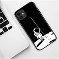 Astronaut starry sky TPU phone case with painted geometric design for iPhone models