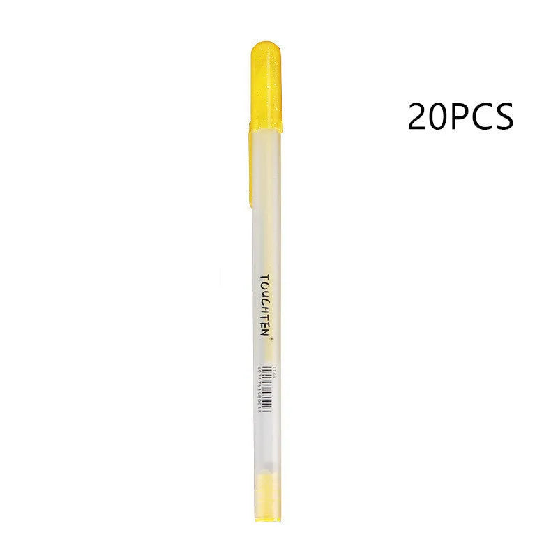 Touchnew highlight pen with plastic shell in golden, silver, or white colours for hand-painted stroke work