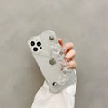 Transparent iPhone case with love heart chain bracelet design on soft TPU material