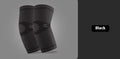 Knitted nylon elbow guard in black and blue colour, breathable sports compression support for basketball