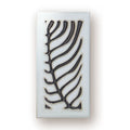 Handmade retro-style ceramic doorplate with glossy enamel number, shown at 76mm by 152mm size.