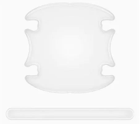 Transparent car door handle protection stickers shown on vehicle door handle