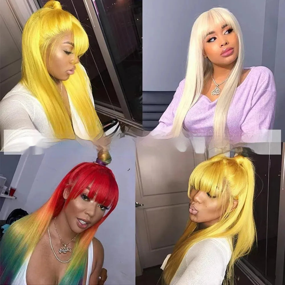 Full mechanism human hair wig for women, long length 32 inches, natural colour on mannequin head