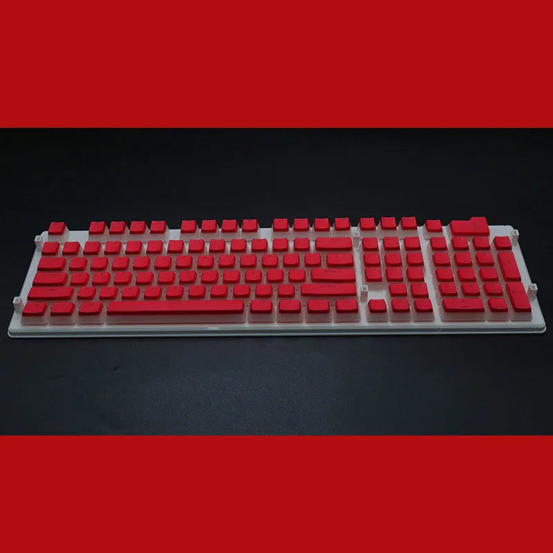 Pudding 108 key double skin PBT keycap set showing translucent milk skin finish on mechanical keyboard