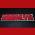 Pudding 108 key double skin PBT keycap set showing translucent milk skin finish on mechanical keyboard