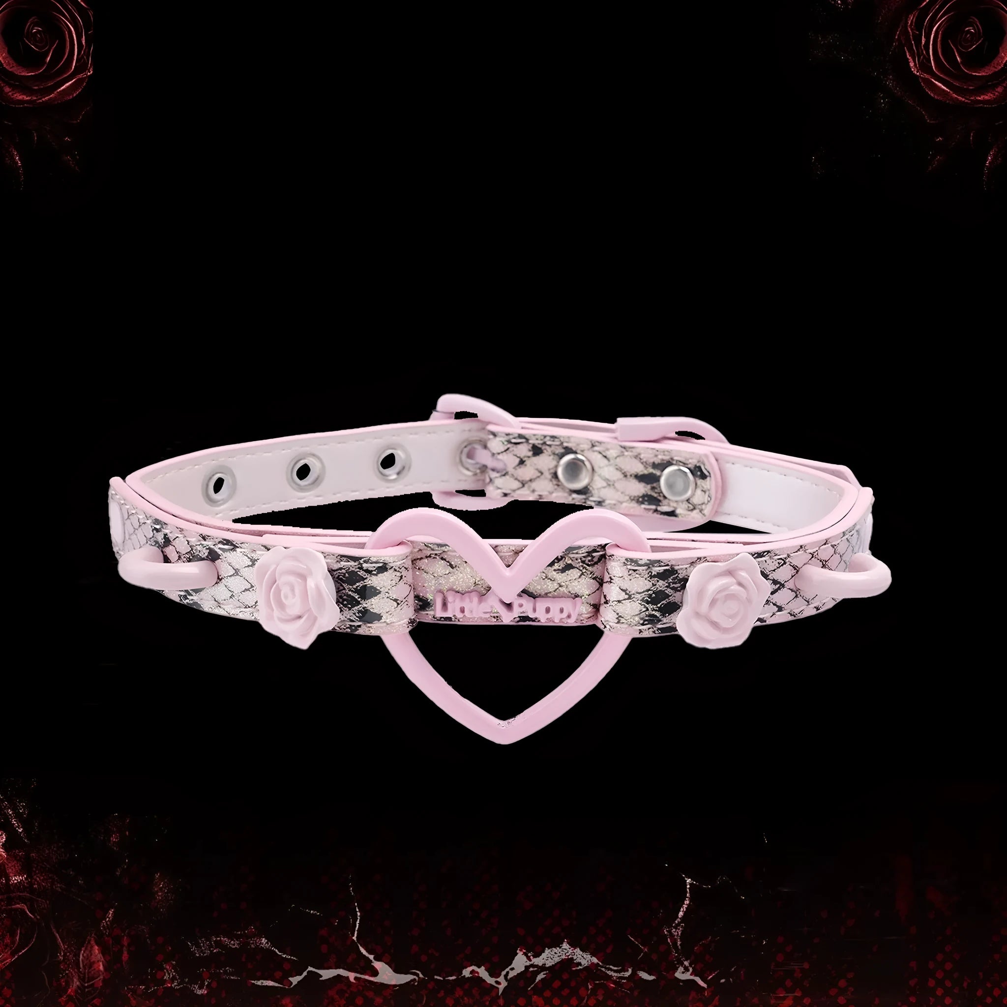 Cute PU geometric collar with alloy pendant and matching hand-holding rope