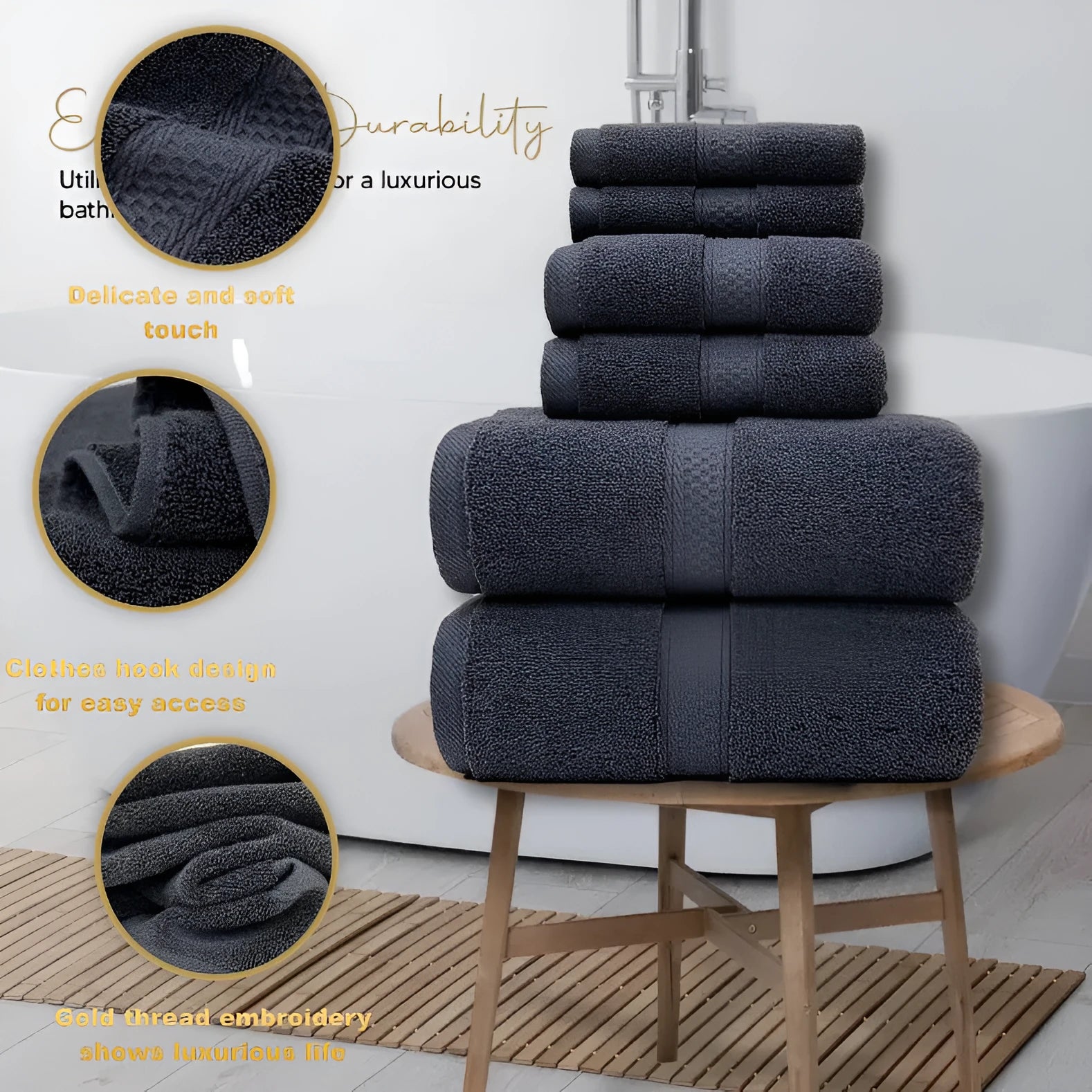 Pure cotton jacquard towel in white, available in sizes 35x35 to 90x180 cm, plain series