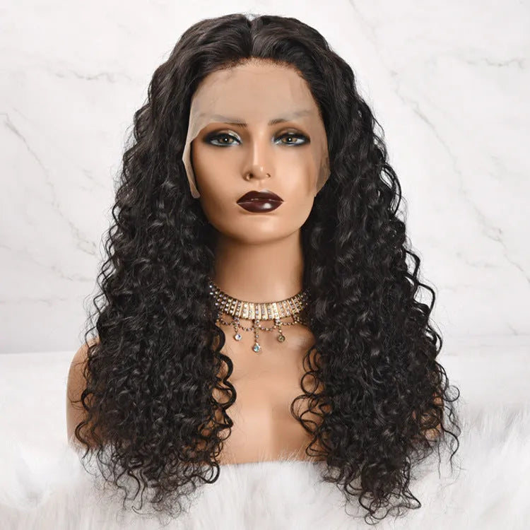 Front lace female straight hair wig in natural colour with 13x4 inch headcover, length 10-30 inches, soft and smooth texture