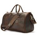 Men's large vintage genuine leather crossbody bag in black, shown with dimensions 48.3cm wide by 25cm deep.