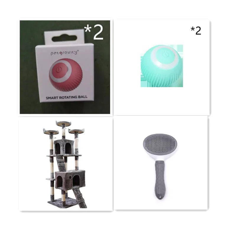 Green or pink 43mm smart obstacle avoidance rolling ball cat toy with automatic rotating motion