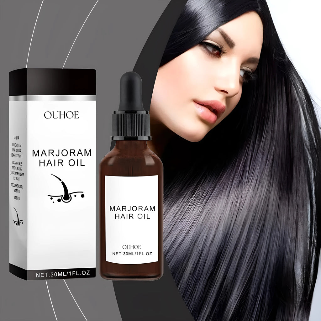 Marjoran Mi Hair Oil 30ml bottle with marjoram and rosemary extract formula for dry hair