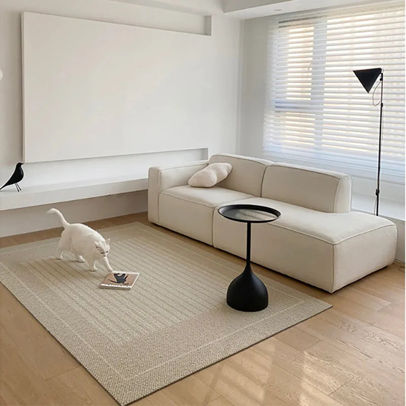 Modern velvet L-shaped sofa combination in beige, 200cm or 275cm width, sponge filled