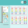 Children's gouache graffiti picture book with paintbrush, 187x78mm white card, light colour theme, ages 4-6