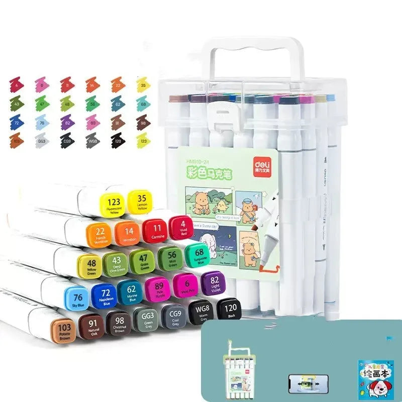Quick-drying opaque double-head watercolour pens with elastic soft pen head, 150mm, in various colours