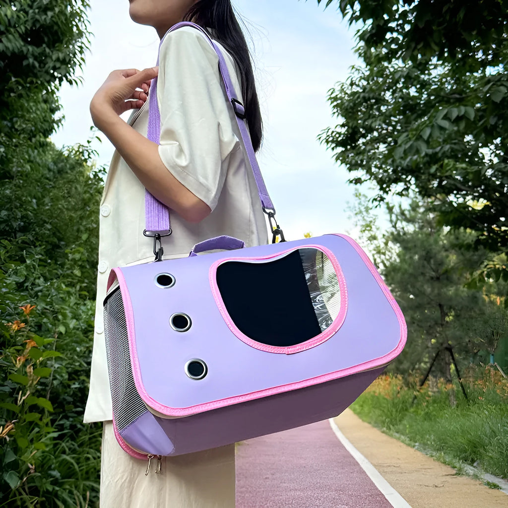 Oxford cloth pet crossbody bag in six colour options for medium-capacity pet transport