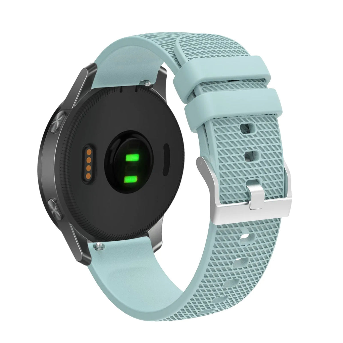 Silicone watch strap with grid pattern, 18mm/20mm/22mm, 76+119mm, 18g, in black, pink, purple, gray, navy, green, red, white, yellow