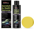 Scratch Swirl Remover 100g bottle and yellow round sponge for car paint correction